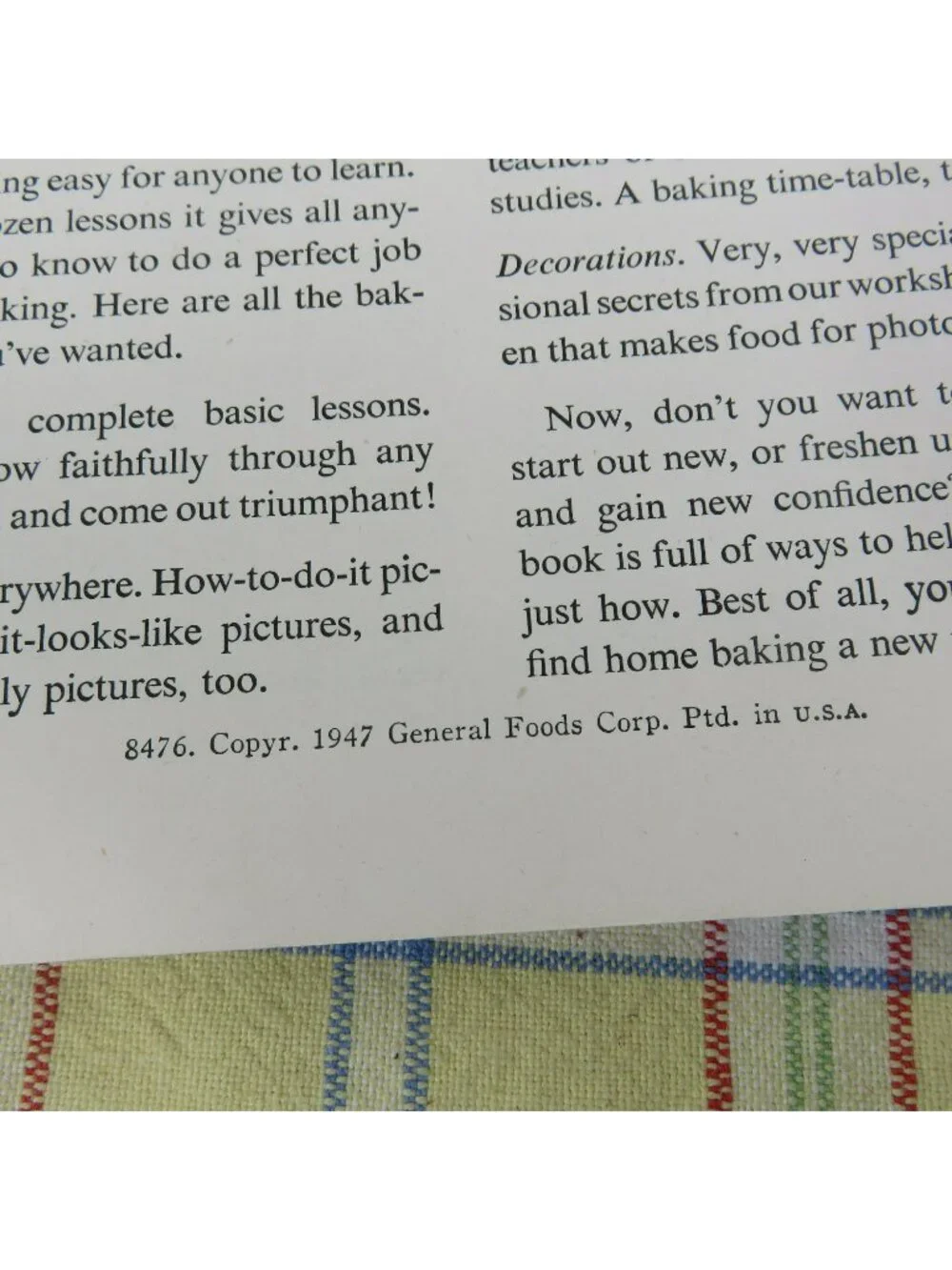 Learn to Bake Cookbook 1947 General Foods Cake Pastry Muffin Cookie Recipes